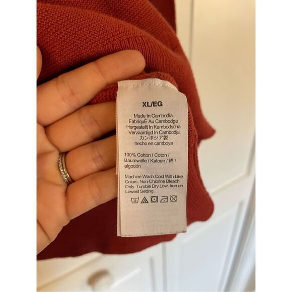 J.Crew 100% cotton burnt orange crewneck sweater xl - Picture 4 of 8